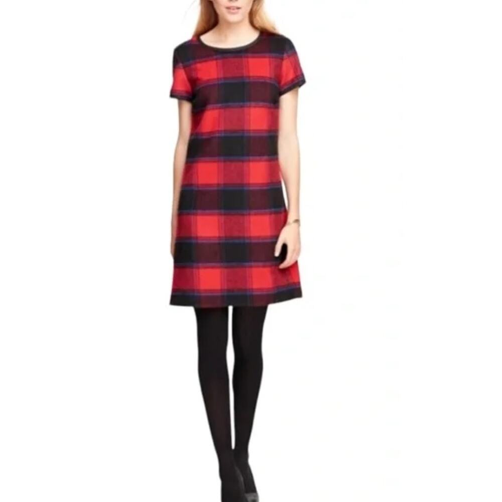 Brooks Brothers Red Fleece Buffalo Flannel Wool Dress Short Sleeves